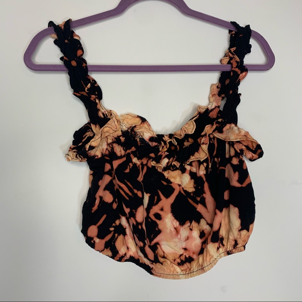 Forever 21 ruffle black Y2K crop top large